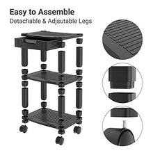 Load image into Gallery viewer, AEPS02 3 Tier Height Adjustable Printer Stand with Drawer for Printer, Scanner & Fax