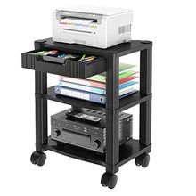 Load image into Gallery viewer, AEPS02 3 Tier Height Adjustable Printer Stand with Drawer for Printer, Scanner &amp; Fax
