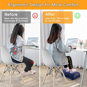 AEFR1 Adjustable Foot Rest - Ergonomic Footrest Cushion Reduces Pressure on Legs